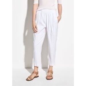 VINCE Linen Tapered Pull On Pants. High Rise. Optic White. L. ONLY $40